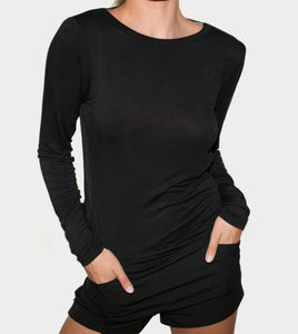 CHIARA TOP LONG SLEEVE - BLACK